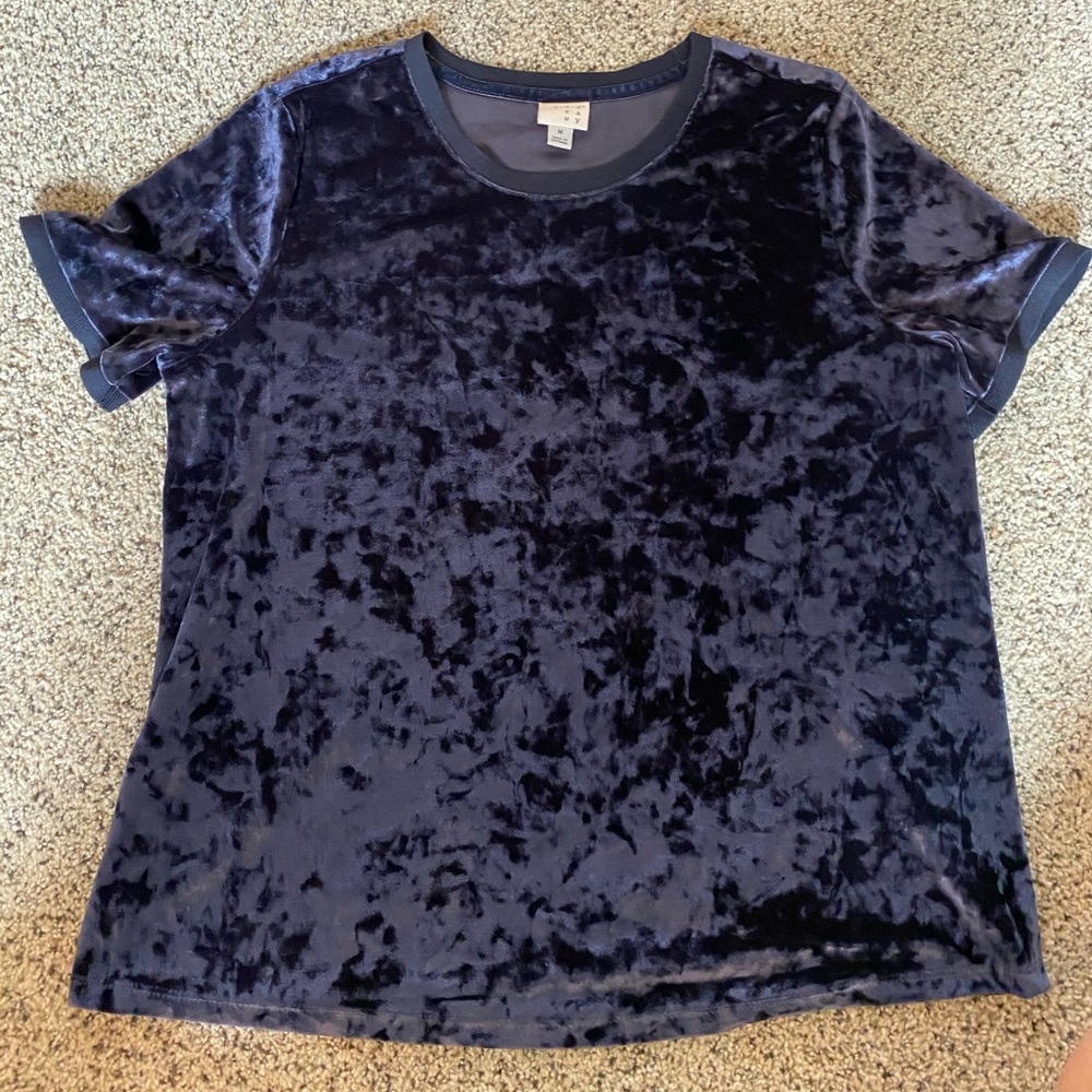 Crushed-Velvet Short-Sleeved Shirt